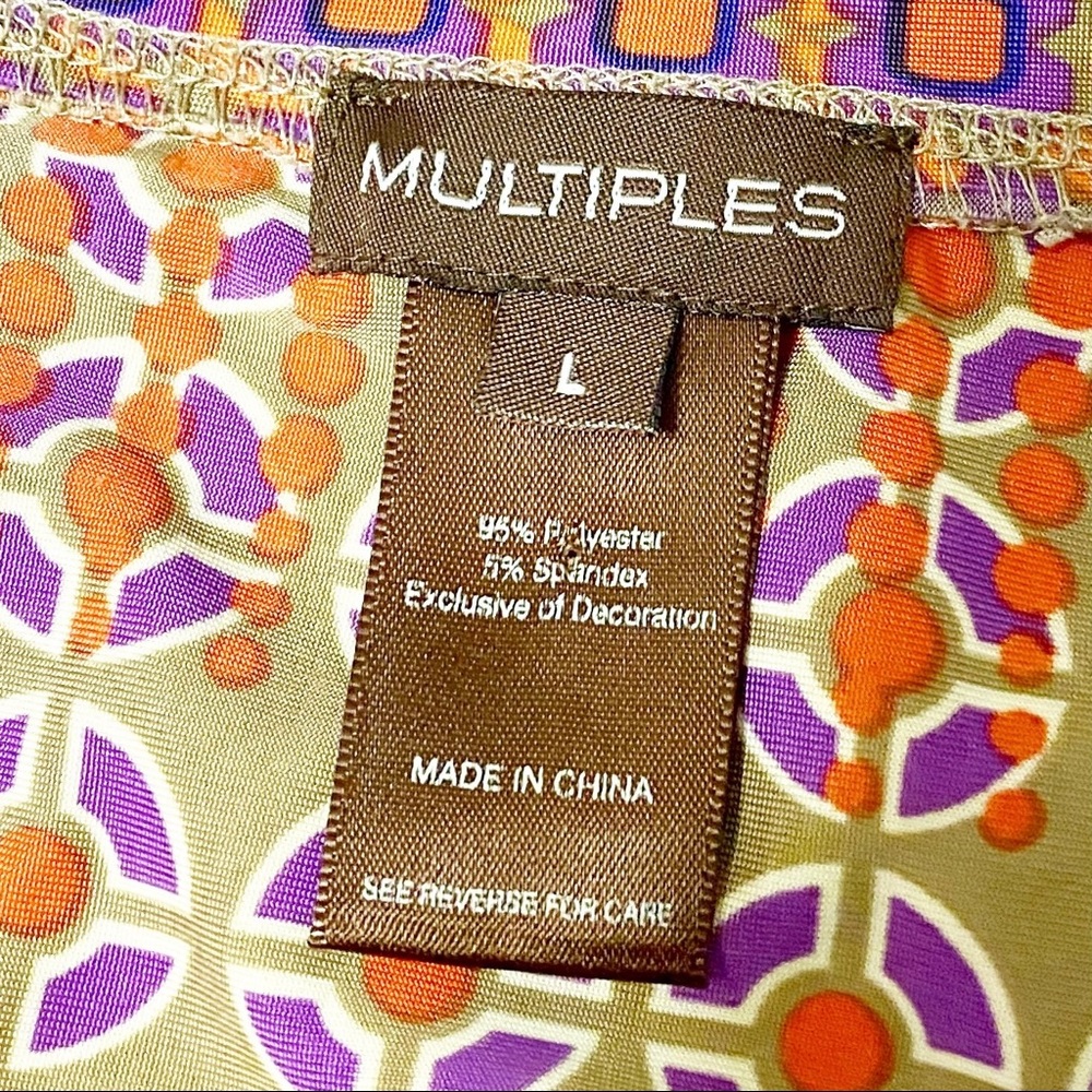 Multiples Boho Flare Flutter Sleeve Fun Dress L - image 5